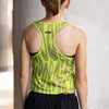All Out Singlet CROPPED Women's-Drippy Cheetah Green