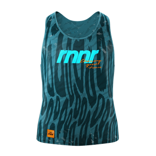 All Out Men's Singlet-Drippy Cheetah Teal
