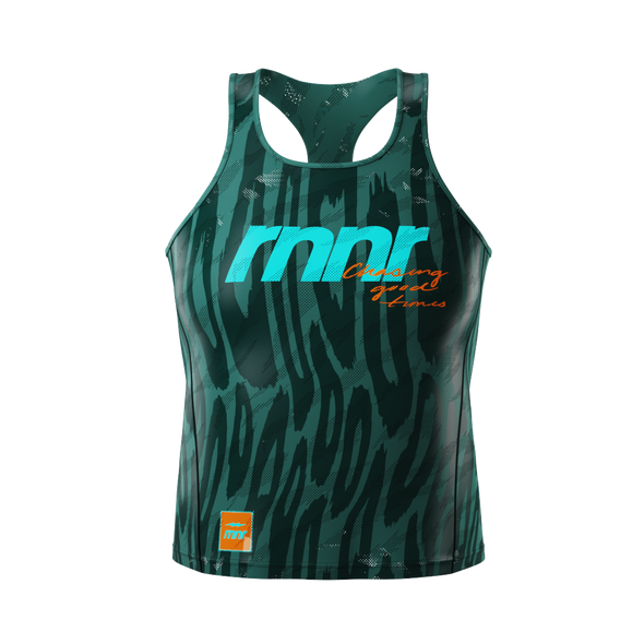 All Out Singlet CROPPED Women's-Drippy Cheetah Teal